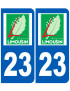 immatriculation 23 Limousin - Sticker/autocollant