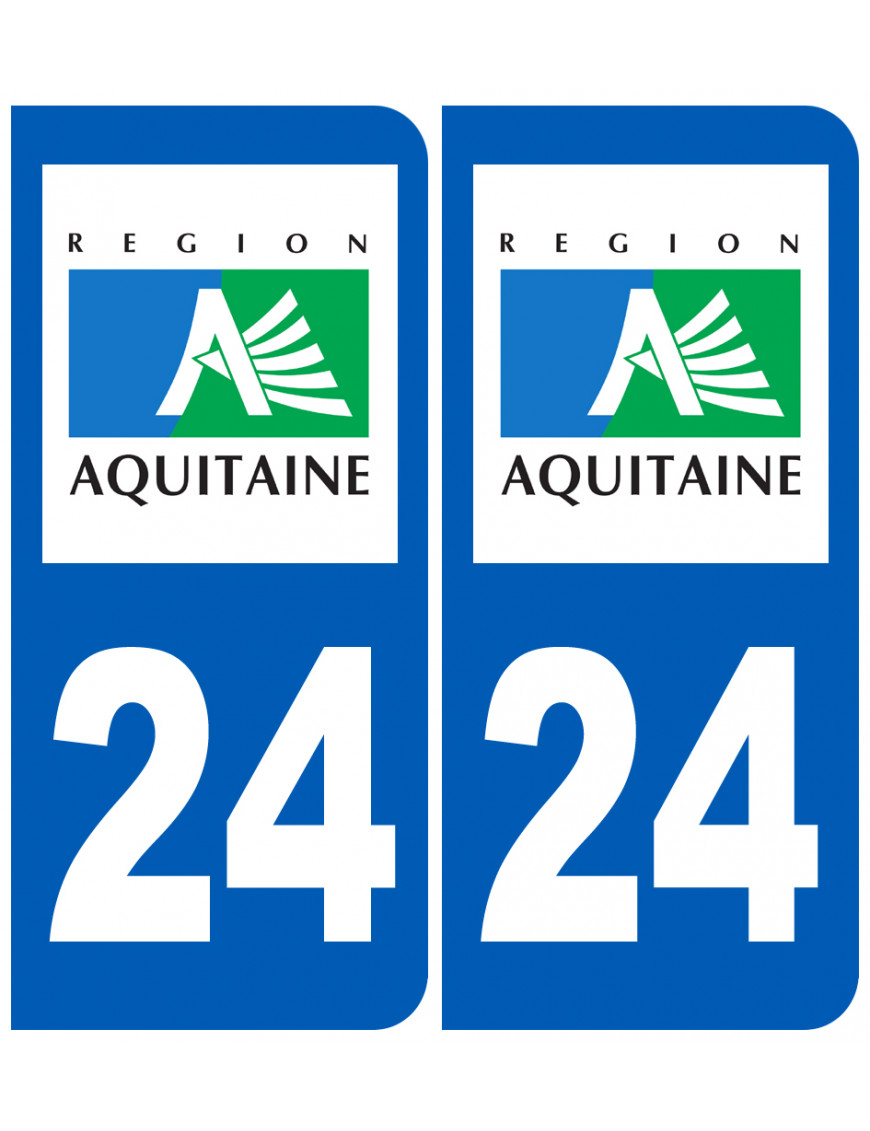 immatriculation 24 Aquitaine - Sticker/autocollant immatriculation 24 Aquitaine - Sticker/autocollant
