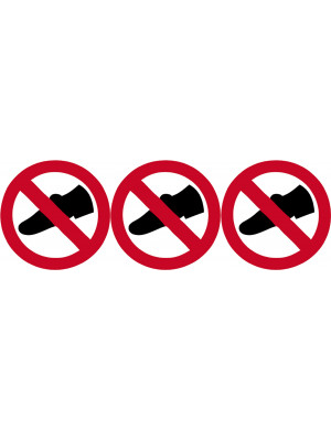 Chaussures interdites (3 fois 10cm) - Autocollant/Sticker