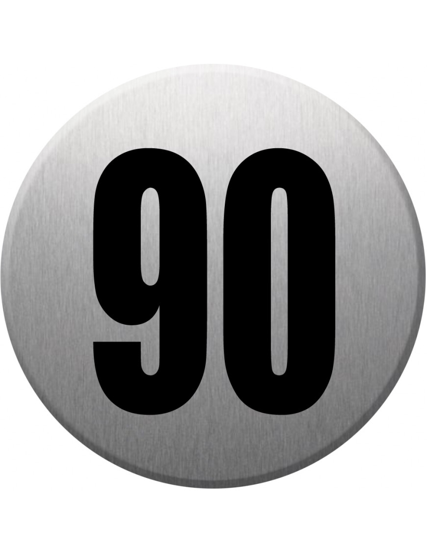 numéroderue90 - gris brossé 10x10cm - Sticker/autocollant numéroderue90 - gris brossé 10x10cm - Sticker/autocollant