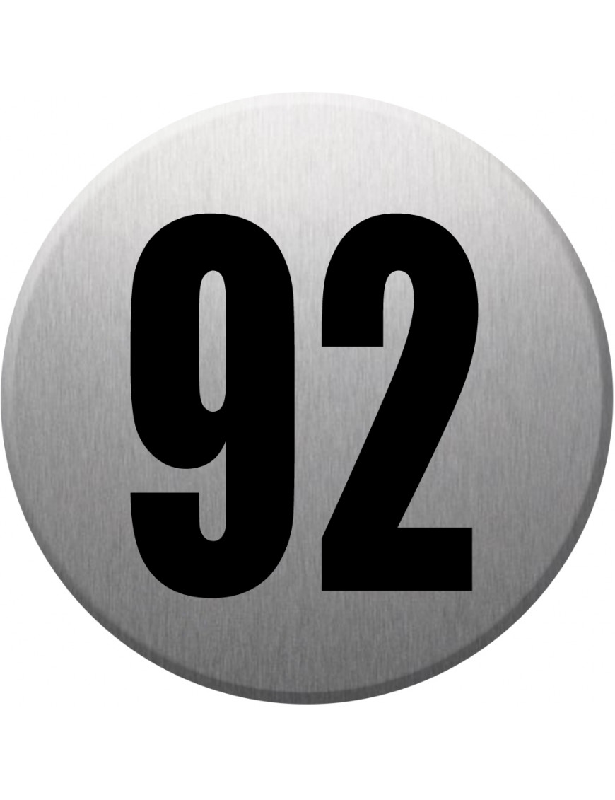numéroderue92 - gris brossé 10x10cm - Sticker/autocollant numéroderue92 - gris brossé 10x10cm - Sticker/autocollant