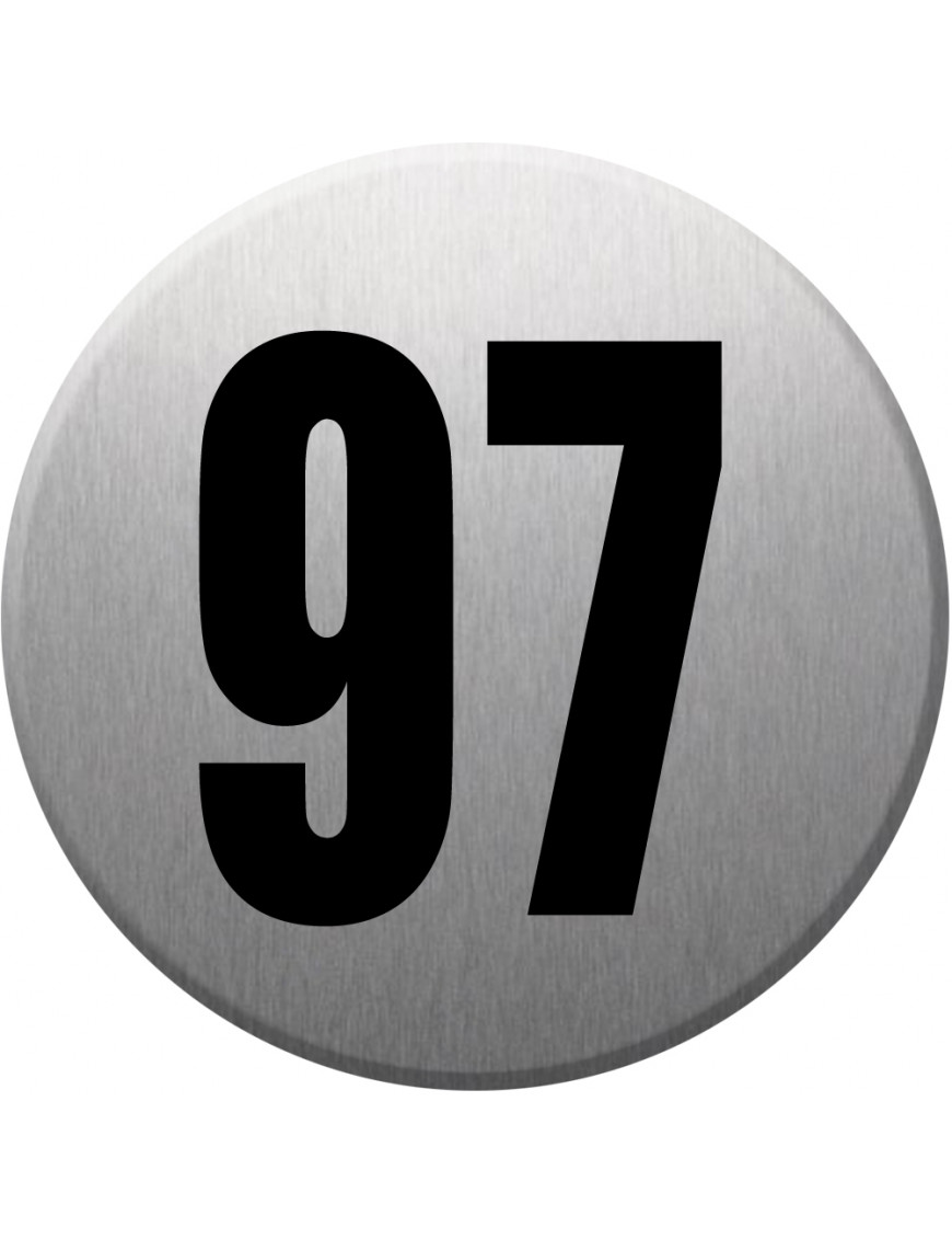 numéroderue97 - gris brossé 10x10cm - Sticker/autocollant numéroderue97 - gris brossé 10x10cm - Sticker/autocollant