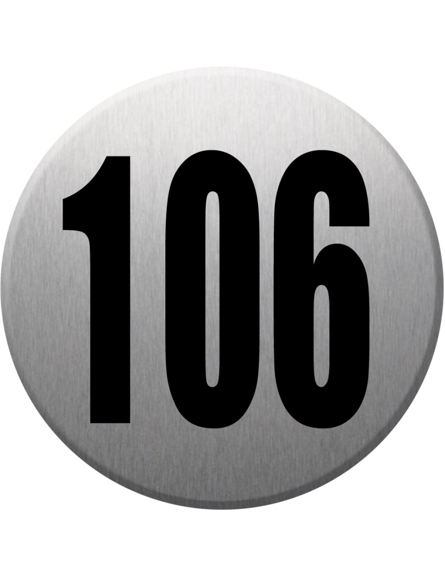 numéroderue106 - gris brossé 10x10cm - Sticker/autocollant numéroderue106 - gris brossé 10x10cm - Sticker/autocollant
