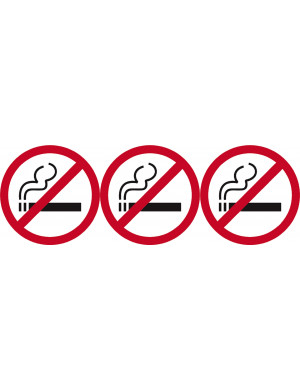 Interdit de fumer (3 fois 10cm) - Autocollant/Sticker