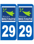 immatriculation 29 Région Bretagne - Sticker/autocollant