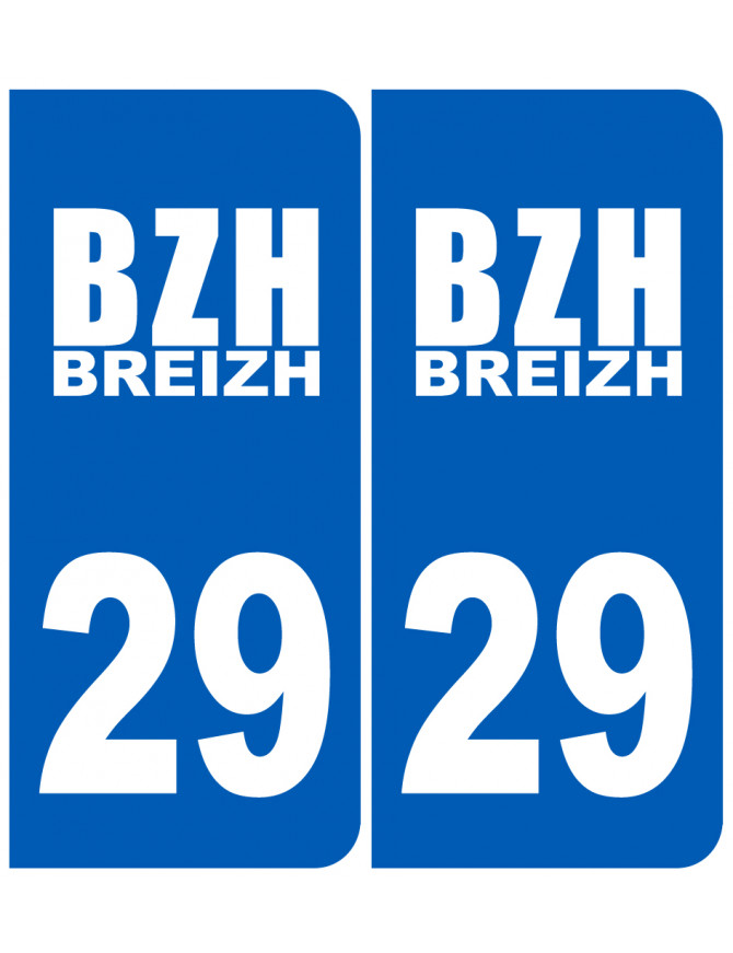 immatriculation 29 BZH - Sticker/autocollant