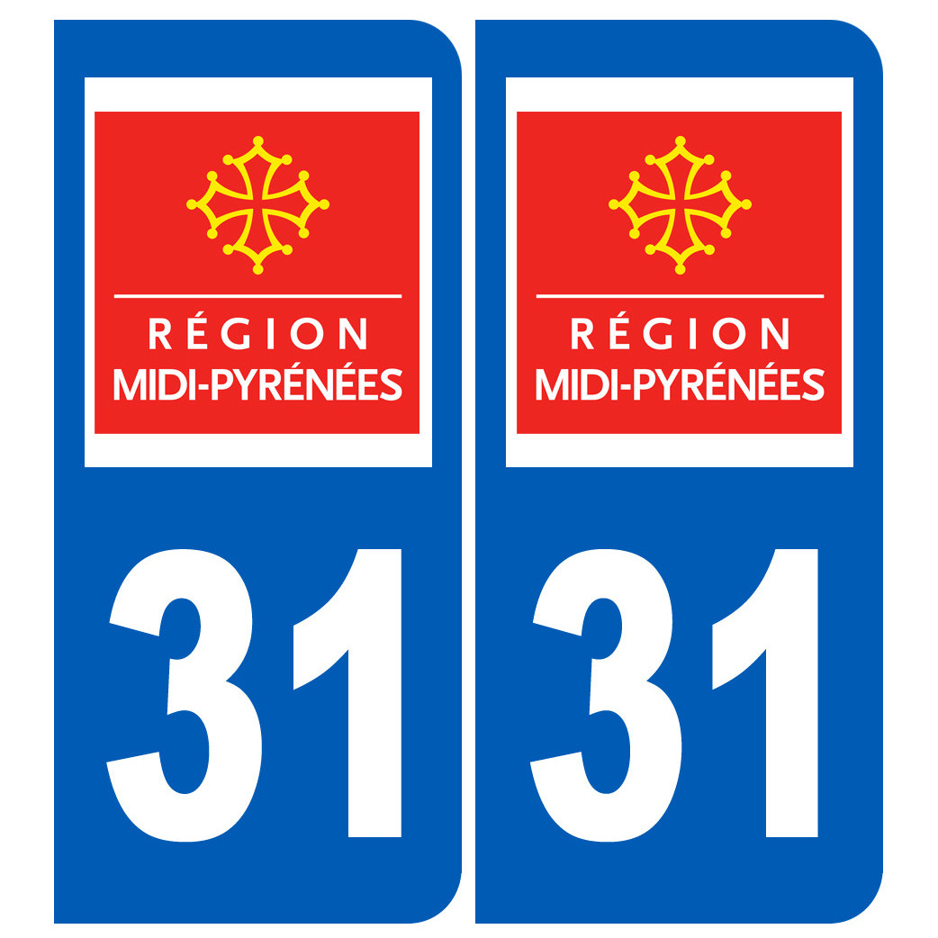 immatriculation 31 Midi-Pyrénées - Sticker/autocollant