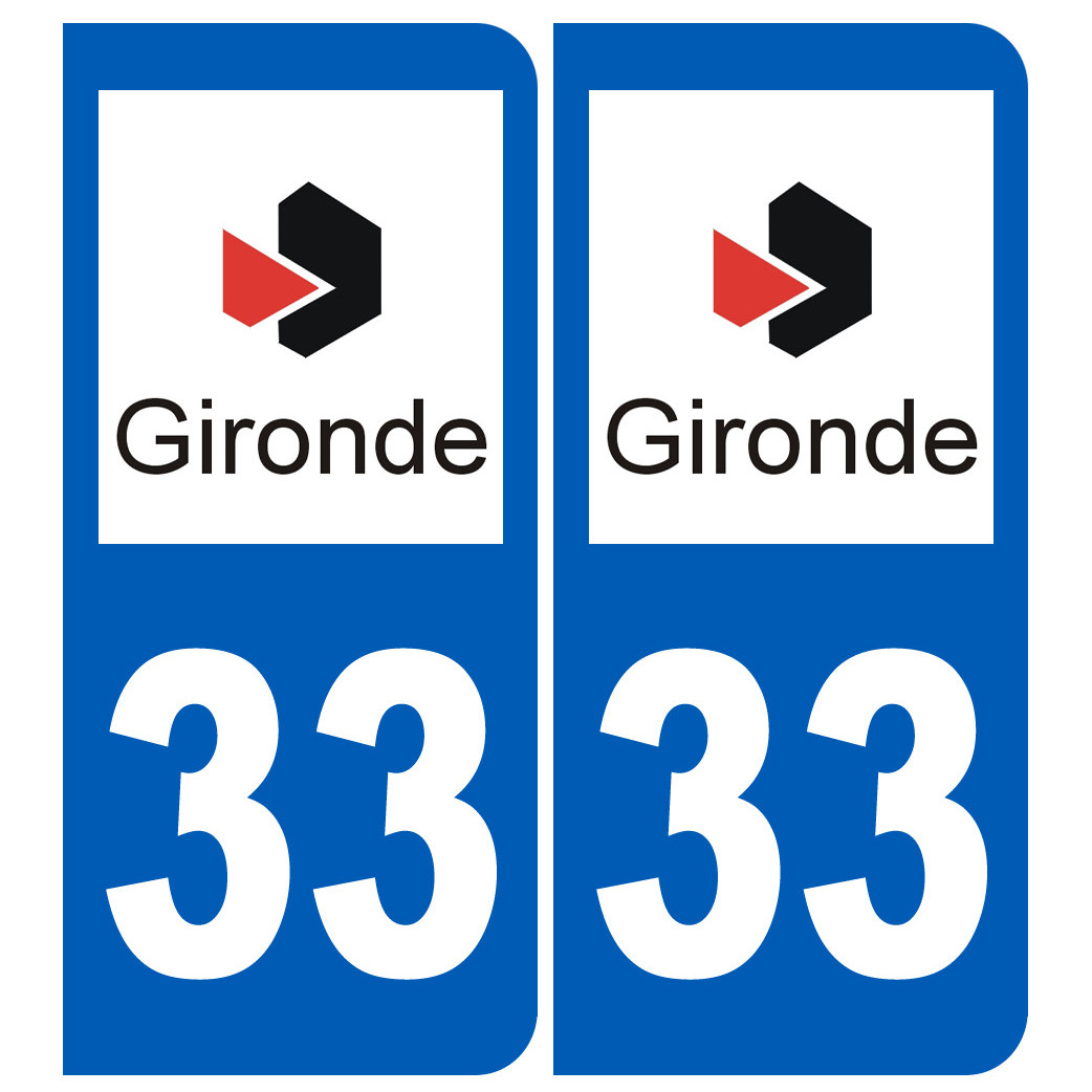 immatriculation 33 Gironde - Sticker/autocollant