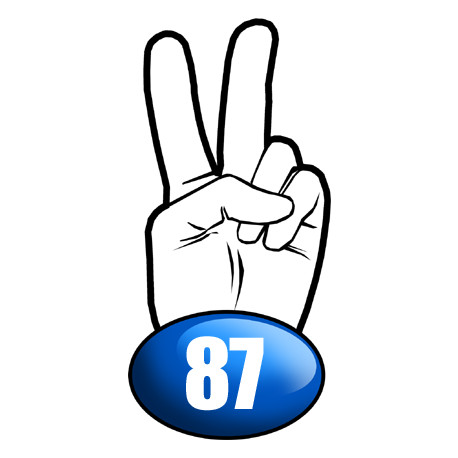 salut de motard département 87 (10x4,8cm) - Sticker/autocollant