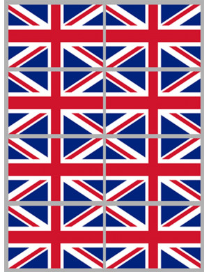 Drapeau Grande Bretagne (8 fois 9.5x6.3 cm) - Autocollant/Sticker