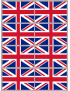 Drapeau Grande Bretagne (8 fois 9.5x6.3 cm) - Sticker/autocollant