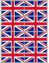 Drapeau Angleterre - 8 stickers - 9.5 x 6.3 cm - Autocollant/sticker