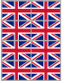 Drapeau Grande Bretagne (8 fois 9.5x6.3 cm) - Sticker/autocollant