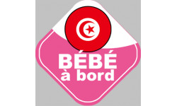 bébé à bord Tunisienne - 10x10cm - Sticker/autocollant