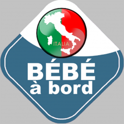 bébé à bord gars d'origine Italienne - 15x15cm - Sticker/autocollant