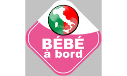 bébé à bord d'origine Italienne - 10x10cm - Sticker/autocollant