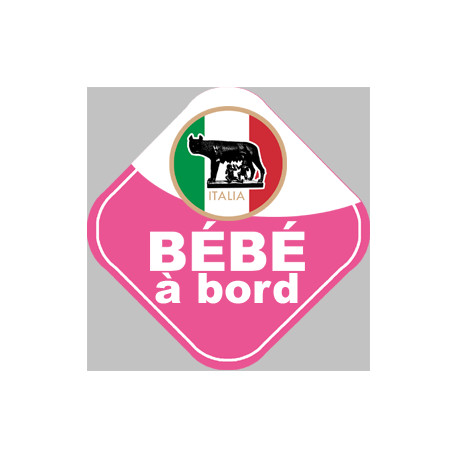 bébé à bord d'origine Italienne - 10x10cm - Sticker/autocollant