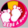 bébé à bord belge fille  - 10cm - Sticker/autocollant