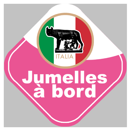 bébé à bord jumelles Italienne - 15cm - Sticker/autocollant