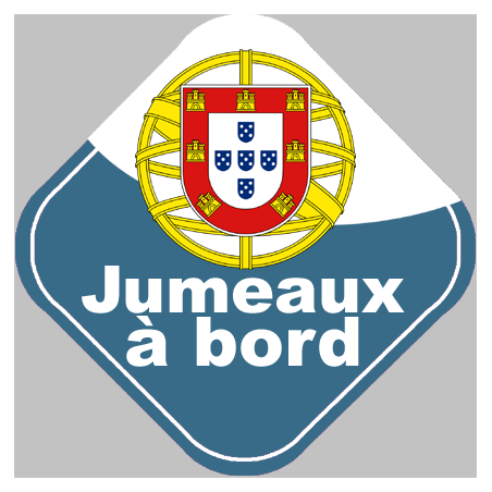 bébé à bord jumeaux Portugais - 15cm - Sticker/autocollant