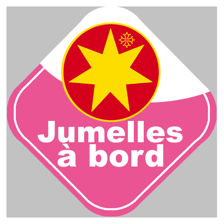 bébé à bord jumelles Occitanes - 10cm - Sticker/autocollant