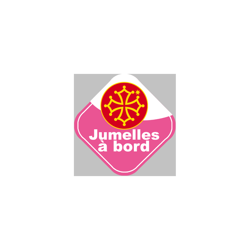 bébé à bord jumelles Occitanes - 15cm - Sticker/autocollant