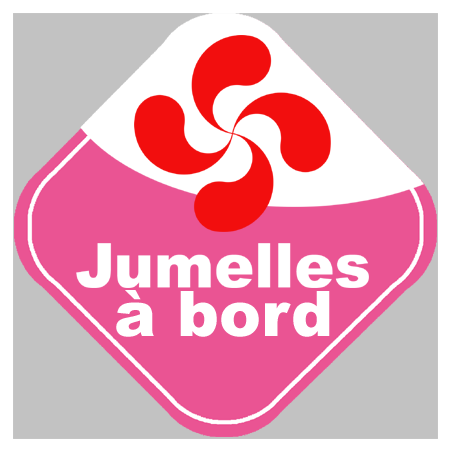 bébés à bord jumelles Basque - 15cm - Sticker/autocollant