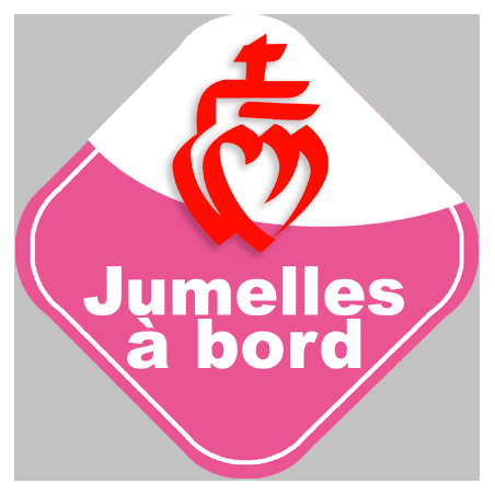 bébés à bord jumelles vendéennes - 15cm - Sticker/autocollant