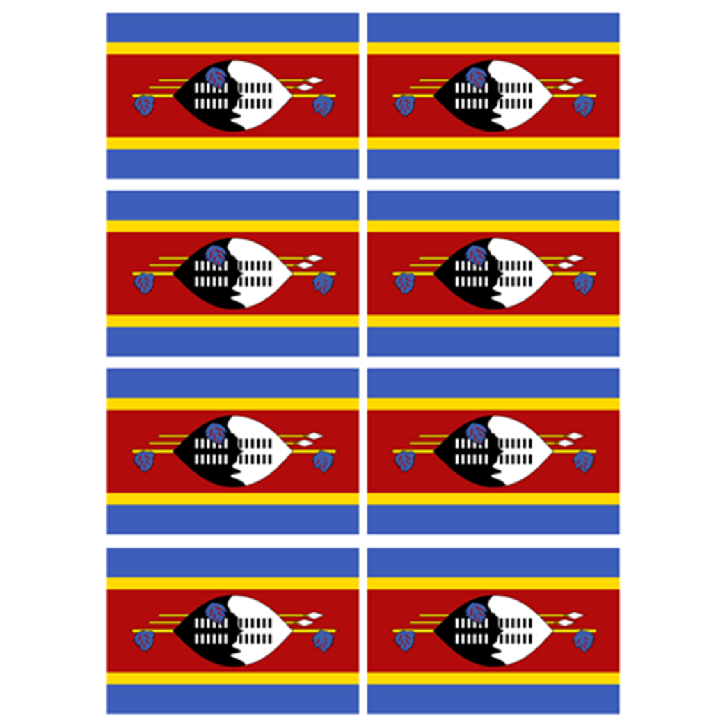 Drapeau Swaziland (8 fois 9.5 x 6.3 cm) - Sticker/autocollant