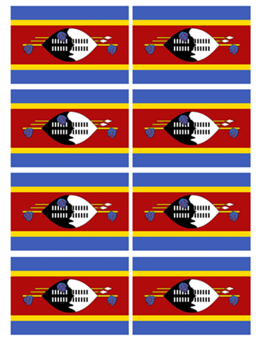 Drapeau Swaziland (8 fois 9.5 x 6.3 cm) - Autocollant/Sticker