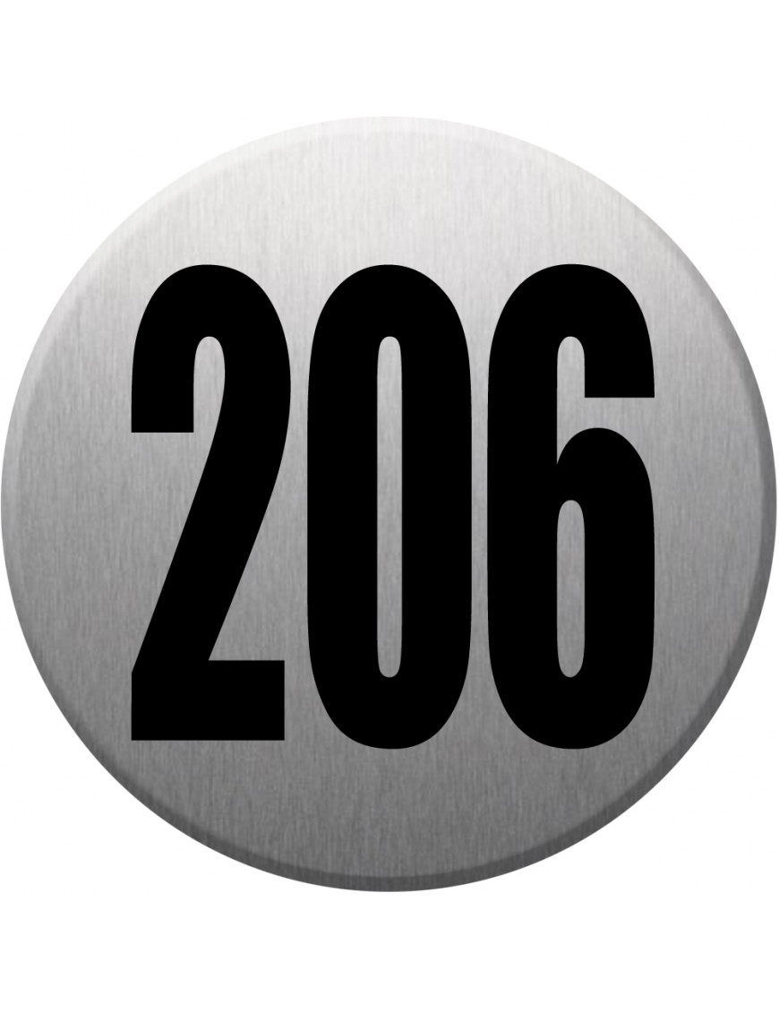 numéroderue206 - gris brossé 10x10cm - Sticker/autocollant numéroderue206 - gris brossé 10x10cm - Sticker/autocollant