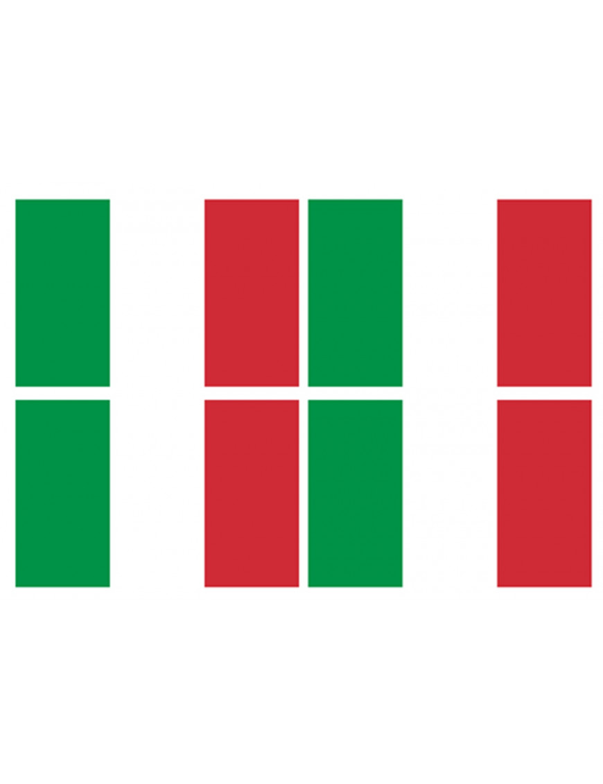Drapeau Italie (4 fois 9.5 x 6.3 cm) - Autocollant/Sticker