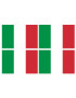 Drapeau Italie (4 fois 9.5 x 6.3 cm) - Autocollant/Sticker