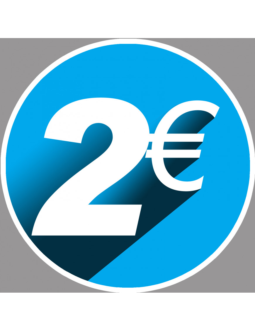 2 euros - 20cm - Sticker/autocollant 2 euros - 20cm - Sticker/autocollant