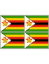 Drapeau Zimbabwe - 4 stickers - 9.5 x 6.3 cm - Autocollant/sticker