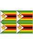 Drapeau Zimbabwe (4 fois9.5x6.3 cm) - Sticker/autocollant