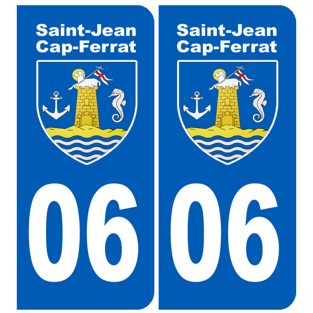 immatriculation 06 Saint-Jean-Cap-Ferrat - Sticker/autocollant