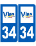 immatriculation 34 Vias - Sticker/autocollant