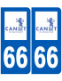 immatriculation 66 Canet-en-Roussillon - Sticker/autocollant