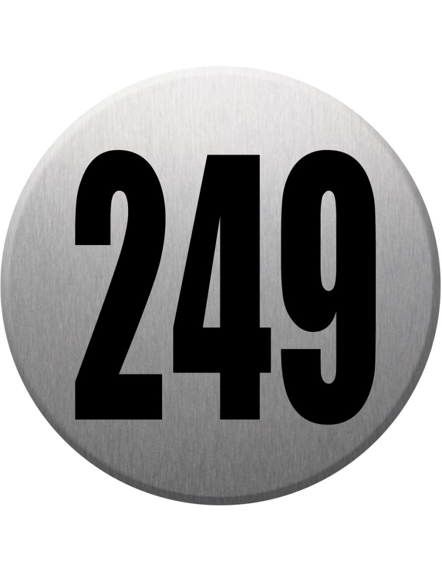 numéroderue249 - gris brossé 10x10cm - Sticker/autocollant numéroderue249 - gris brossé 10x10cm - Sticker/autocollant
