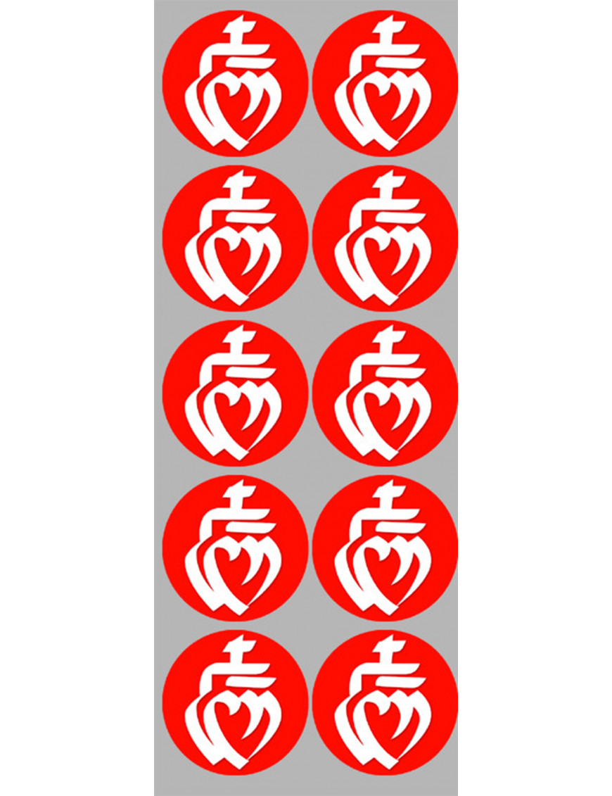 Vendée Blanc sur Fond Rouge (10 fois 5cm) - Sticker/autocollant