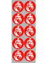 Vendée Blanc sur Fond Rouge (10 fois 5cm) - Sticker/autocollant