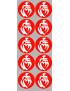 Vendée Blanc sur Fond Rouge (10 fois 5cm) - Sticker/autocollant