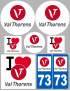 Val Thorens 73 (8 autocollants variés) - Sticker/autocollant