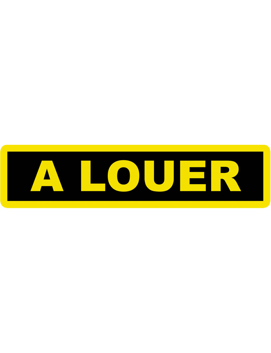 A louer fond noir (30x7cm) - Sticker/autocollant