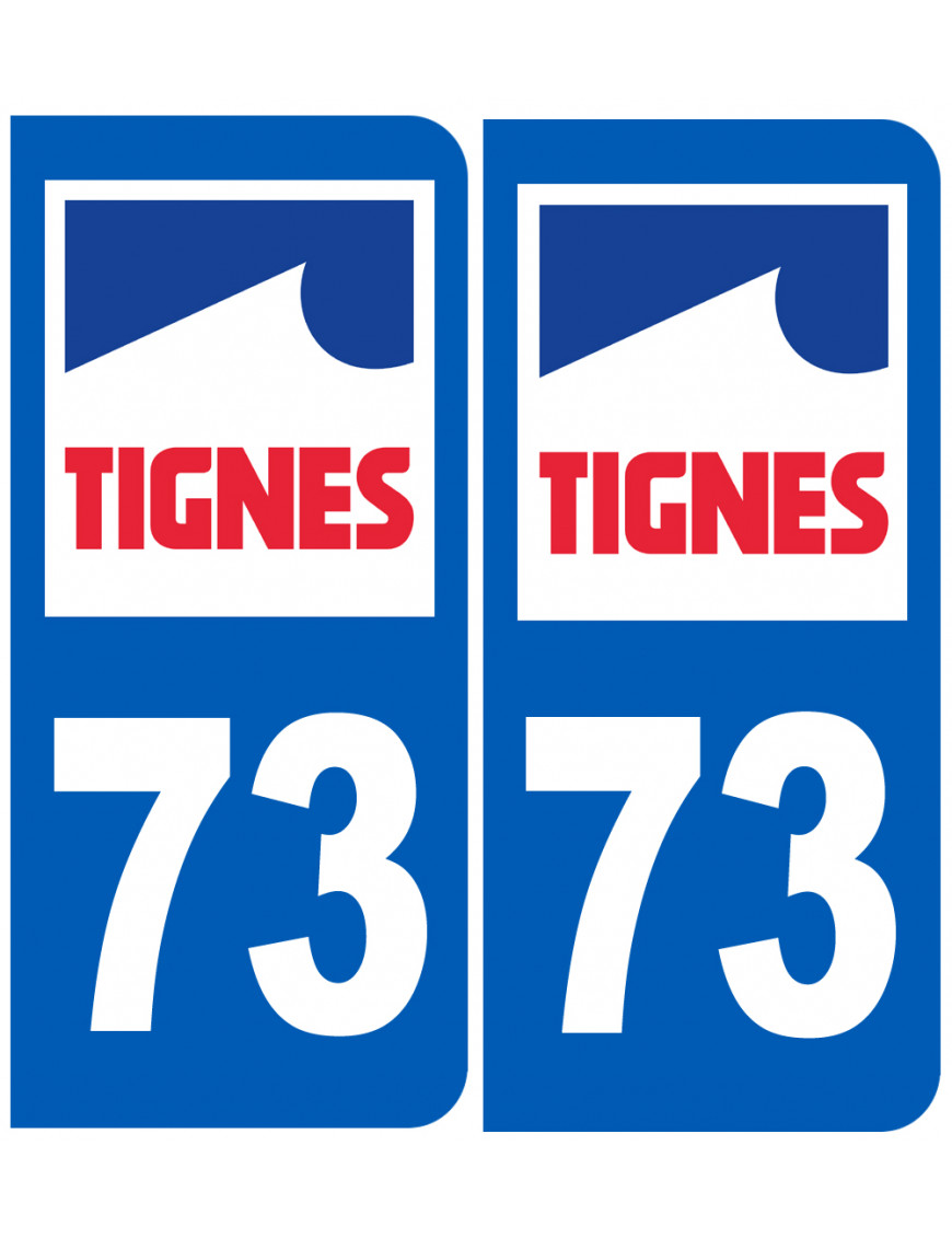 immatriculation 73 Tignes - Sticker/autocollant immatriculation 73 Tignes - Sticker/autocollant