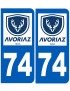 immatriculation 74 Avoriaz - Sticker/autocollant
