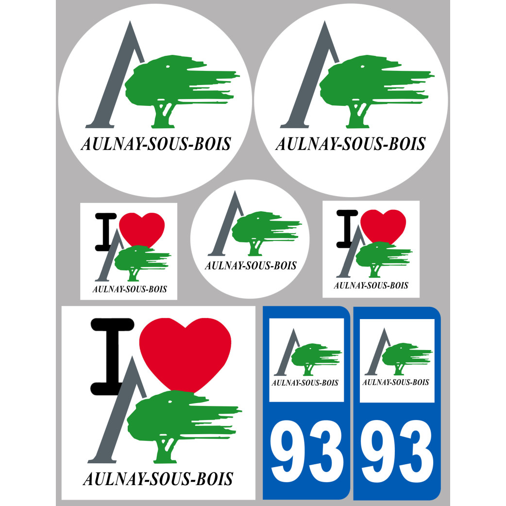 Aulnay-sous-Bois - 8 autocollants variés - Sticker/autocollant