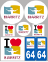 Biarritz - 8 autocollants variés - Sticker/autocollant