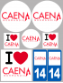 Caen - 8 autocollants variés - Sticker/autocollant